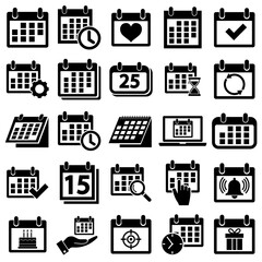 Calendar icon, logo isolated on a white background
