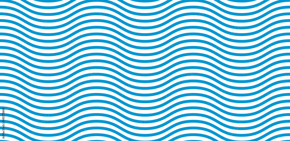 Aufkleber wave pattern seamless abstract background. stripes wave pattern white and blue colors for summer vec