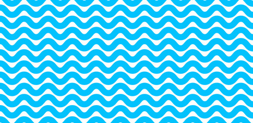 Wave pattern seamless abstract background. Stripes wave pattern white and blue colors for summer vector design