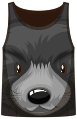Naklejka premium Tank top with face of black bear pattern