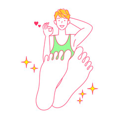 スキンケア 自分の足が臭くて驚き悲しんでいる可愛い女性 足裏のアップ イラスト ベクター Skin Care A Pretty Woman Surprised And Saddened By The Smell Of Her Own Feet Sit Cross Legged Illustration Vector Wall Mural みやもとかずみ スキンケア 自分の足が臭くて驚き悲しんでいる可愛い女性 足裏のアップ イラスト ベクター Skin Care A Pretty Woman Surprised And Saddened By The Smell Of Her Own Feet Sit Cross Legged Illustration Vector Wall Mural みやもとかずみ