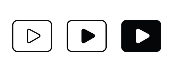 Play button vector icon. Video play icon