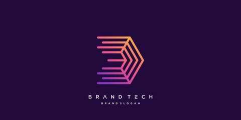 Letter D logo template for techonology company Premium Vector part 4