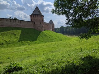 old castle in the village of the country velikiy novgorod russia kremlin