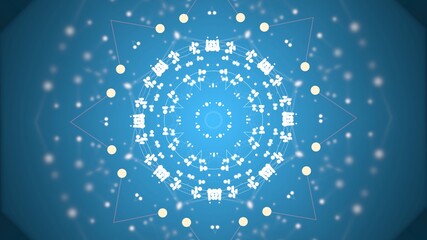 3d illustration of blue background with circle tunnel.