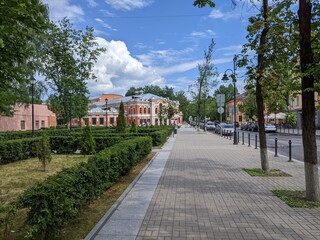 view of the town opera theatre old ancient pskov russia buildings