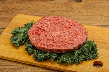 Raw beef burger cutlet for burger