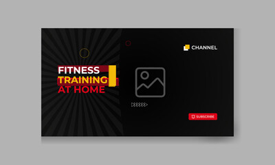 attractive video thumbnail design for fitness and gym.