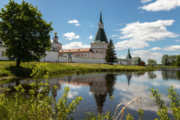 Fototapeta na wymiar Valdai Iversky Svyatoozersky Bogoroditsky Monastery on Selvitsky Island. Novgorod region. Russia.
