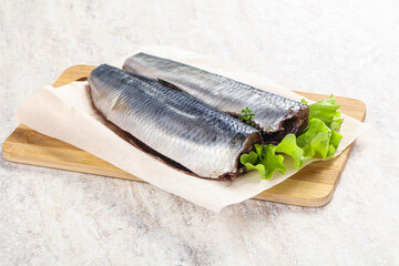 Herring fillet with skin for cooking