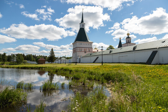 Valdai Iversky Svyatoozersky Bogoroditsky Monastery on Selvitsky Island. Novgorod region. Russia.