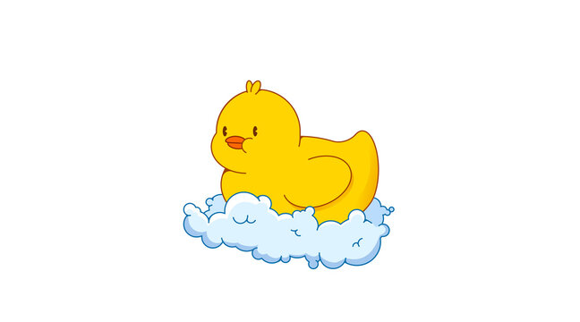 A very cute rubber duck in soap foam. Isolated image in jpeg format.