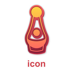 Gold Soju bottle icon isolated on white background. Korean rice vodka. Vector