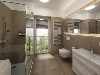 modern bathroom interior with toilet