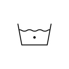 Machine wash icon. Max temperature 30 Celsius or 85 Fahrenheit Laundry symbols, vector illustration.
