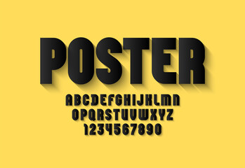 Original ultra bold font, trendy modern black alphabet, letters and numbers, vector illustration 10EPS