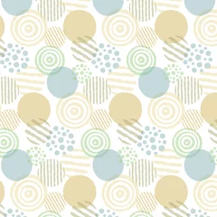 Wandcirkels plexiglas 北欧風　抽象柄のシームレスパターン　イエロー　ブルー © mie446