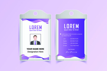 Corporate Employee ID Card Design. Luxury, Modern, Elegant, Professional Minimalist Identity Card. Employee ID Card Template. Elements of Stationery. Vector illustration