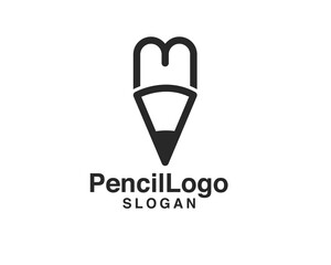 pencil logo vector simple design template