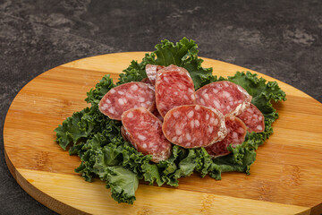 Iberian pork Fuet sausage slices