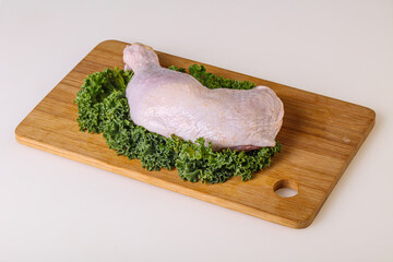 Raw chicken leg for cooking