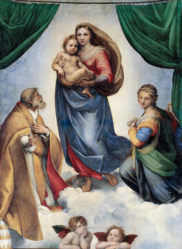 Raphael - Raffaello Sanzio - Sistine Madonna - Madonna Di San Sisto, 1513, oil on canvas, Dresden, Germany