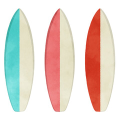 White and two-tone surfboard set