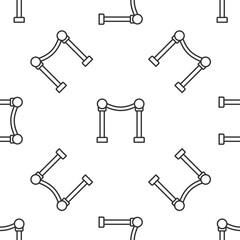 Grey line Rope barrier icon isolated seamless pattern on white background. VIP event, luxury celebration. Celebrity party entrance. Vector