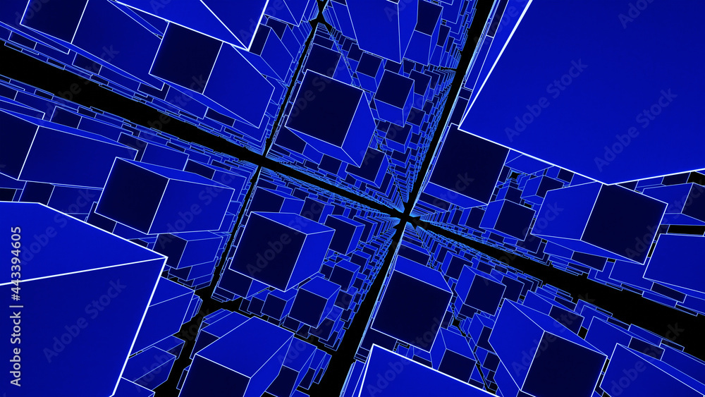 Aufkleber 3d rendering of abstract digital matrix background big information technology