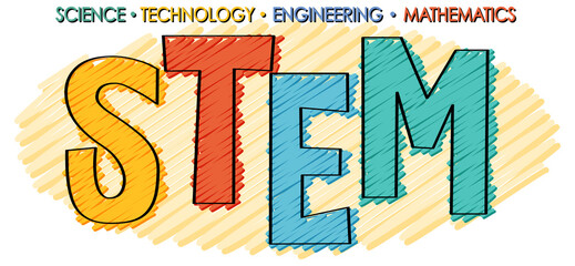 STEM education logo banner on white background © GraphicsRF