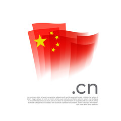 China flag. Vector stylized design national poster on a white background. Chinese flag painted with abstract brush strokes with it domain, place for text. State patriotic banner of china, cover
