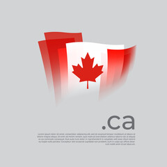 Canada flag. Canadian flag painted with abstract brush strokes on a white background. Vector stylized design national poster with ca domain, place for text. State patriotic banner canada, cover