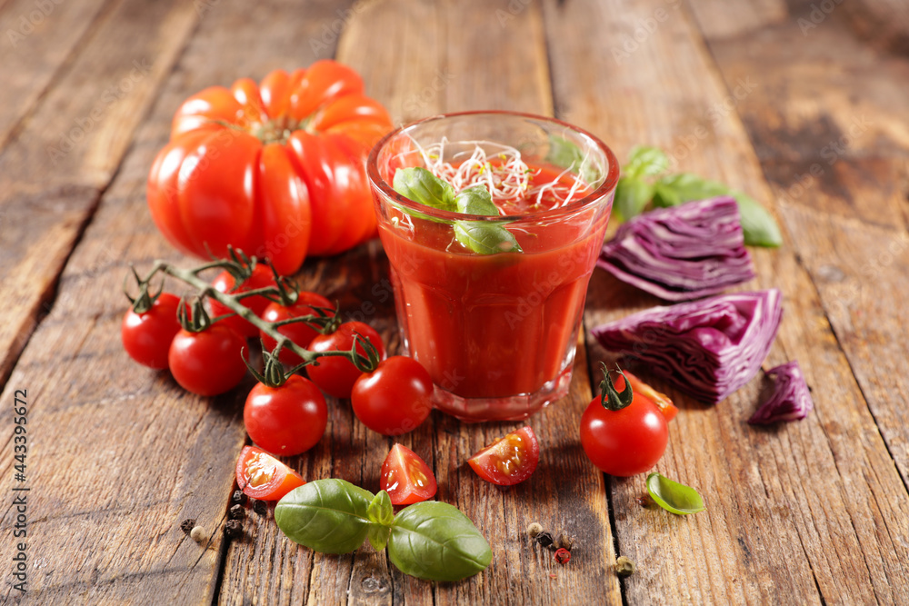 Wall mural healthy drink- vegetable juice- tomato smoothie or gazpacho