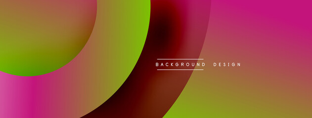 Abstract overlapping lines and circles geometric background with gradient colors