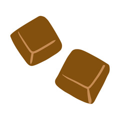 Hand drawn chocolate bar icon vector illustration. Baking bakery and pastry stuff element