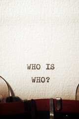Who is who question