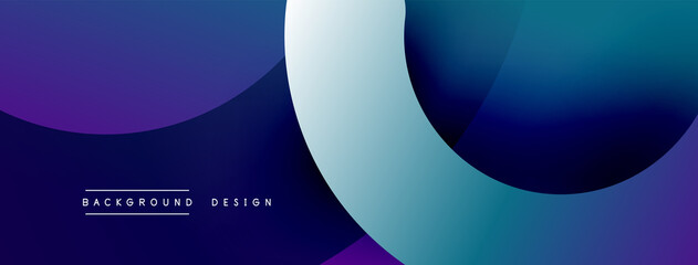 Abstract overlapping lines and circles geometric background with gradient colors
