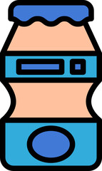 drinking yogurt color outline icon
