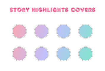 Set of Instagram Story Highlights Covers Icons. Colourful pastel backgrounds