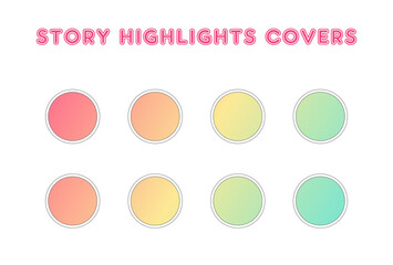 Set of Instagram Story Highlights Covers Icons. Colourful pastel backgrounds
