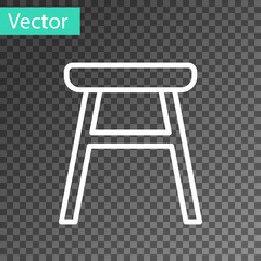 White line Chair icon isolated on transparent background. Vector
