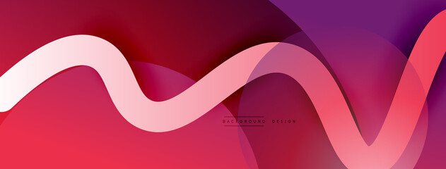 Abstract gradient background with wave line with shadow effect. Geometric composition. 3D shadow effects and fluid gradients