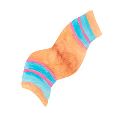 Kitchen towel. Kitchen item. Object is isolated on a white background. The illustration is drawn in watercolor by hand.