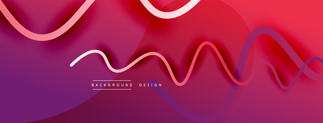 Abstract gradient background with wave line with shadow effect. Geometric composition. 3D shadow effects and fluid gradients