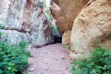 Natural entrance to the gorge of el estrecho de la alboleja, in Murcia, Spain.