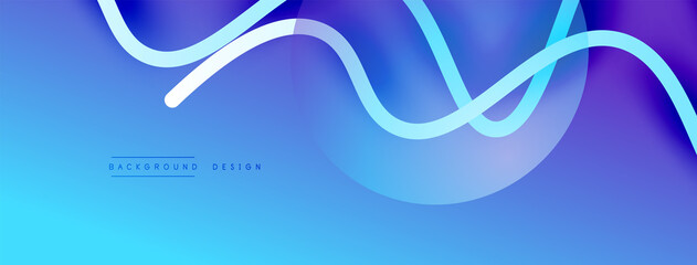 Abstract gradient background with wave line with shadow effect. Geometric composition. 3D shadow effects and fluid gradients