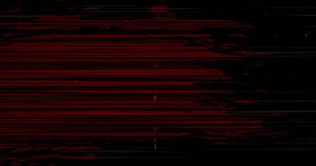 Image of multiple black and red squiggles and lines moving on seamless loop - obrazy, fototapety, plakaty