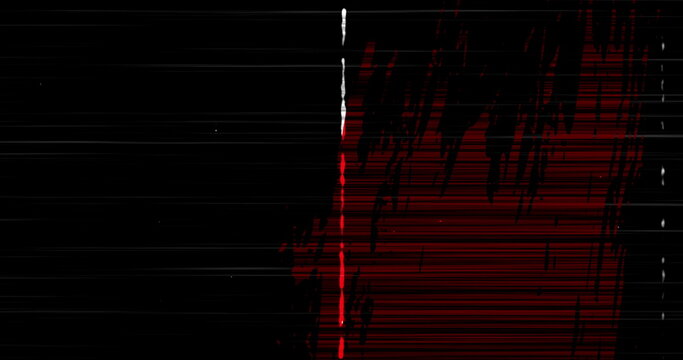 Image Of Multiple Black And Red Squiggles And Lines Moving On Seamless Loop