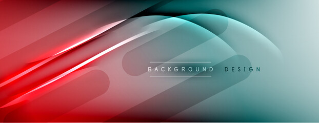 Abstract background - lines composition created with lights and shadows. Technology or business digital template. Trendy simple fluid color gradient abstract background with dynamic