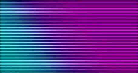 Image of glowing horizontal neon pink to blue lines on black background
